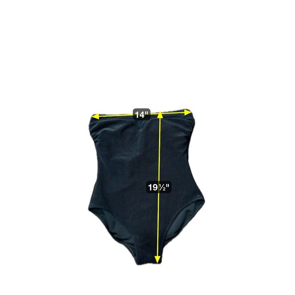 Gottex One Piece Black Strapless Ribbed Swimsuit Size 10 - Picture 7 of 8